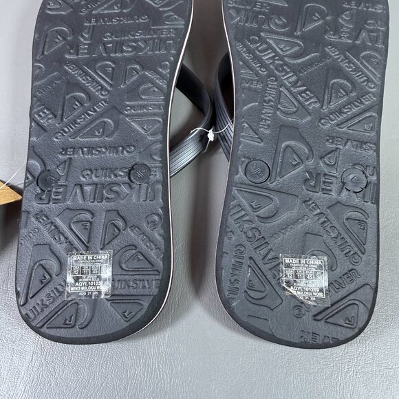 Quiksilver Molokai Flip Flops Mens Size 12 Thong Sandals Black Colorful Script - Picture 11 of 11